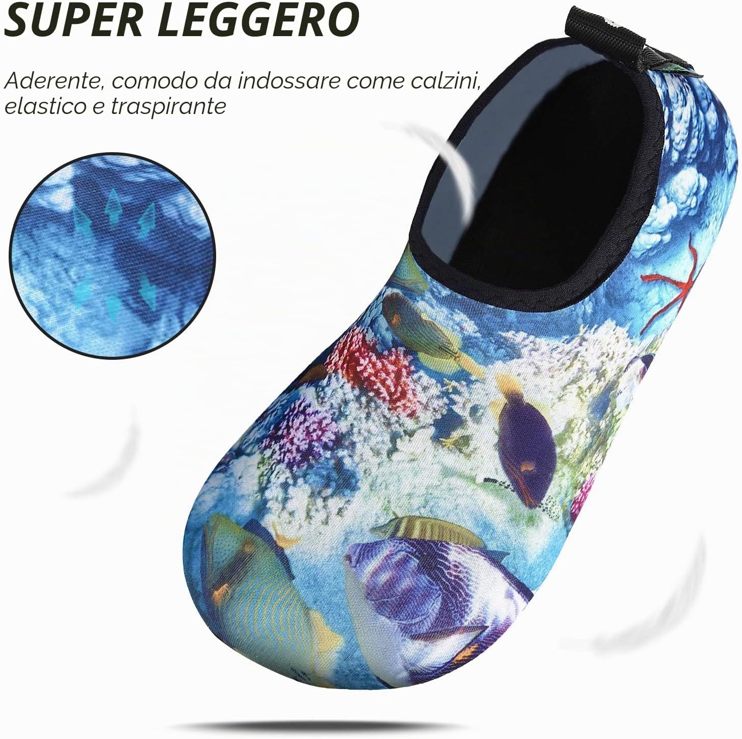 Detalle 2 de SAGUARO Scarpe da Immersione Unisex: leggere, traspiranti e antiscivolo per bagni, nuoto e sport acquatici