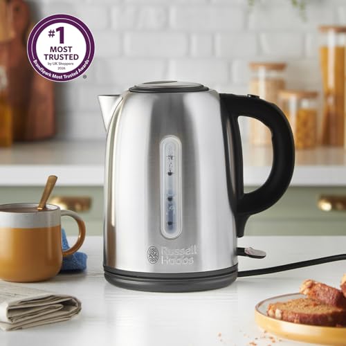 Detalle 2 de Russell Hobbs Brushed Stainless Steel & Black Electric 1.7L Cordless Kettle (20441)