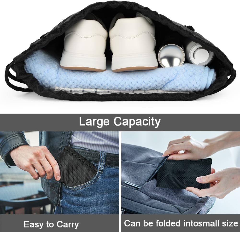 Detalle de DiULi Sac de Sport avec cordon de serrage en tissu Oxford étanche, avec double poche