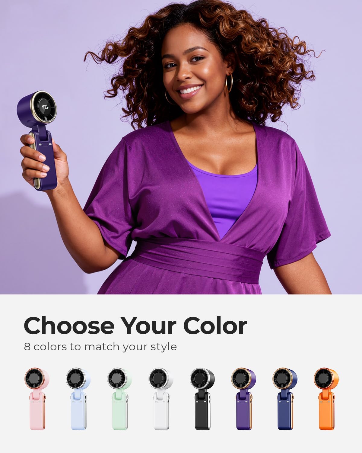 Thumbnail 6 de Bearwind S40 Portable Handheld Fan, 5 Speeds, 4000mAh, Foldable Design