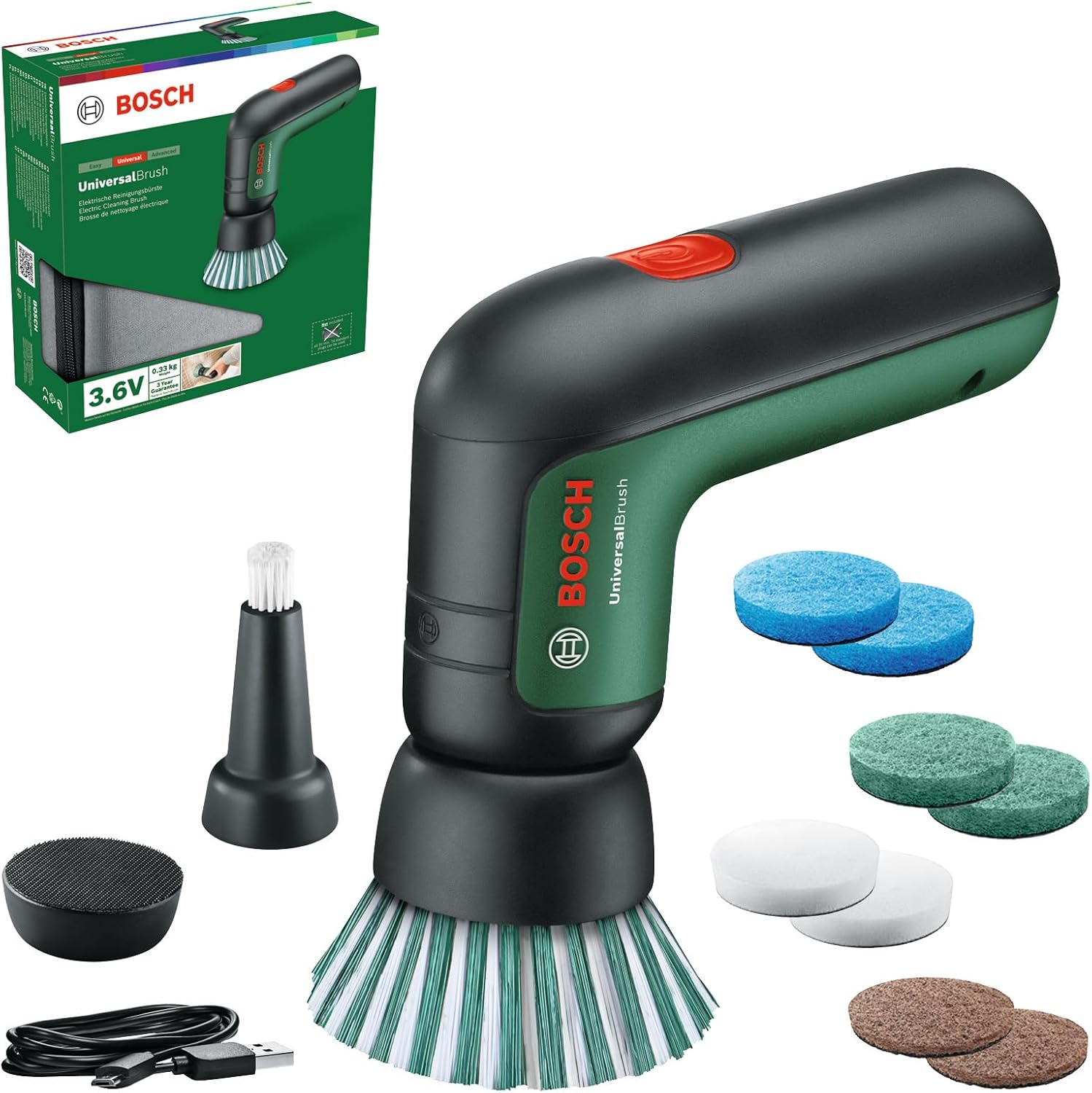 Thumbnail 1 de Bosch UniversalBrush : brosse de nettoyage électrique avec batterie intégrée 3,6 V et 4 accessoires