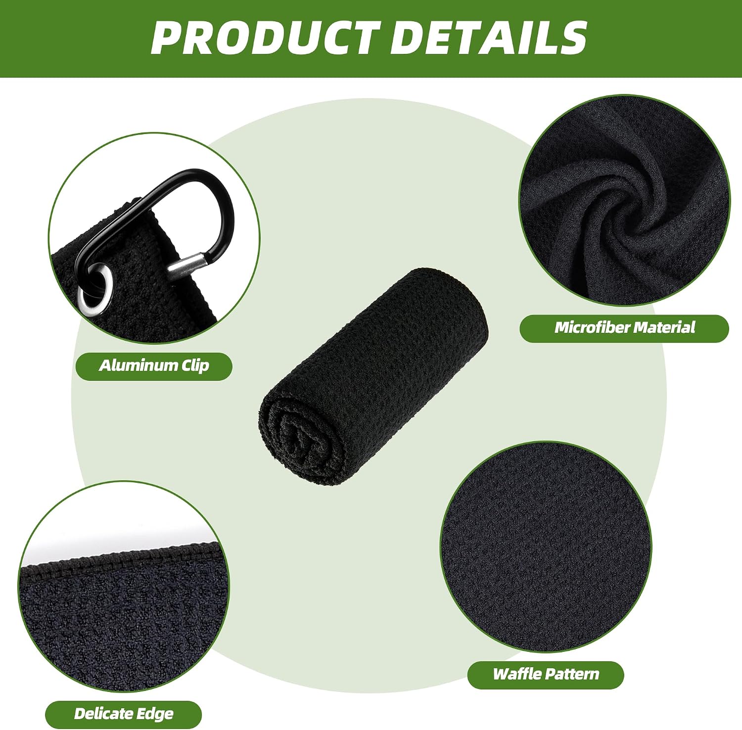 Detalle de Mile High Life Microfibre Golf Towels, 16" x 16