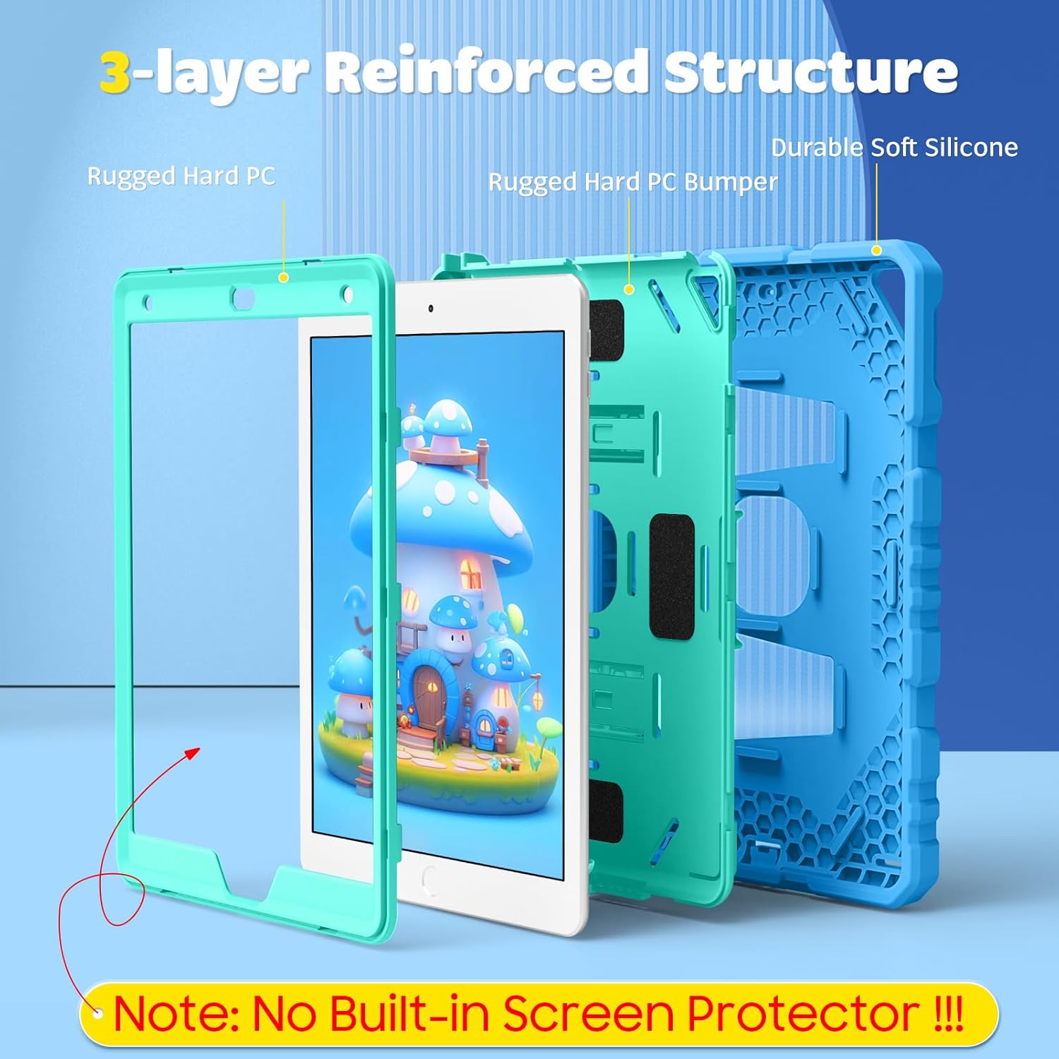 Thumbnail 2 de FINTIE Kids Case for iPad 9th Gen 10.2" blue