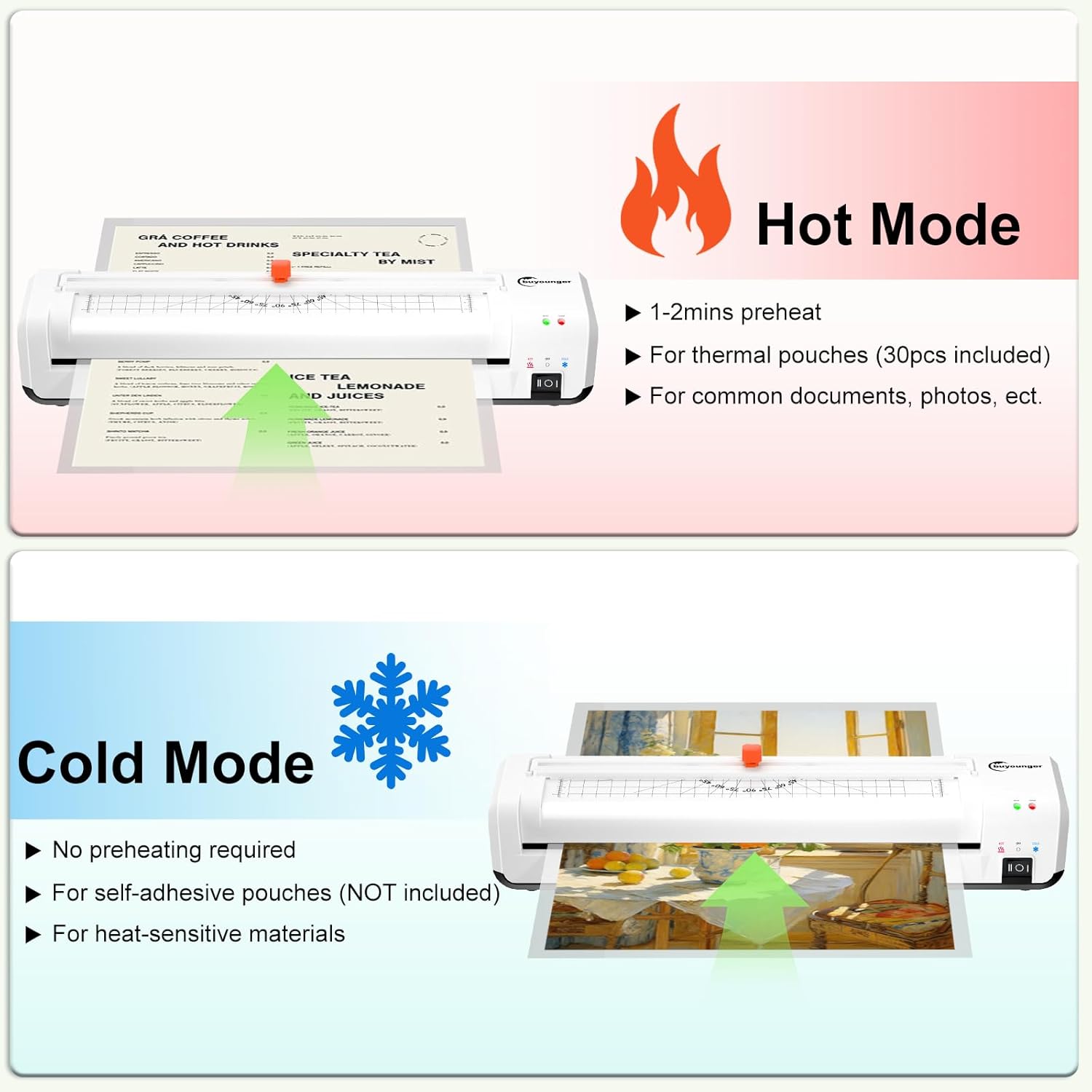 Thumbnail 2 de Buyounger Plastificatrice A3 8-in-1 per ufficio e scuola 📠