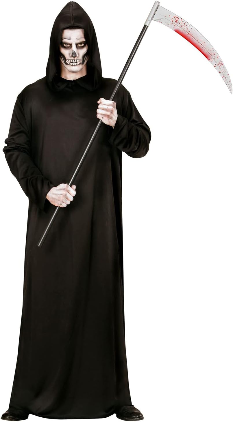 Detalle 2 de W WIDMANN MILANO Party Fashion Kostüm Sensenmann – Schwarze Robe, Kapuze, Größe M