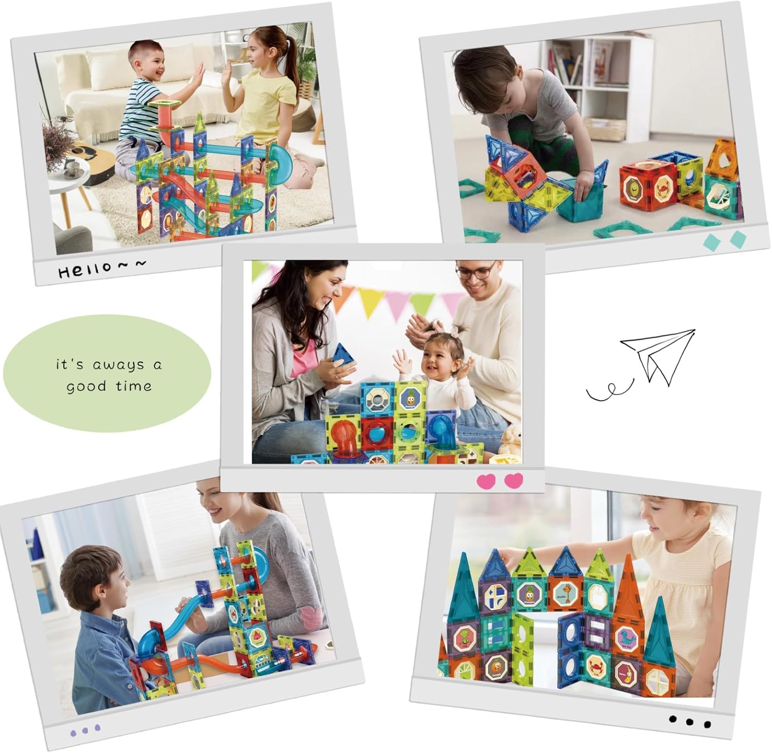 Thumbnail 6 de BINZKBB Magnetic Tiles with LED Lights 144 pcs