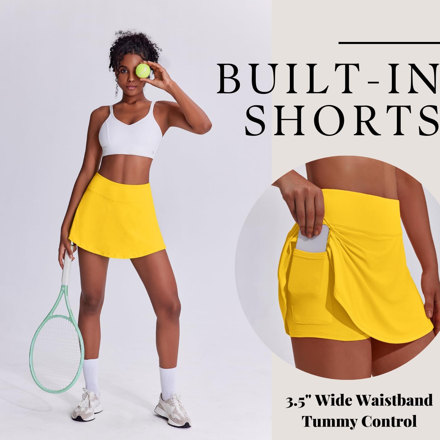 Thumbnail 2 de PINSPARK Pleated Tennis Skorts for Women with Built-In Shorts Pocket