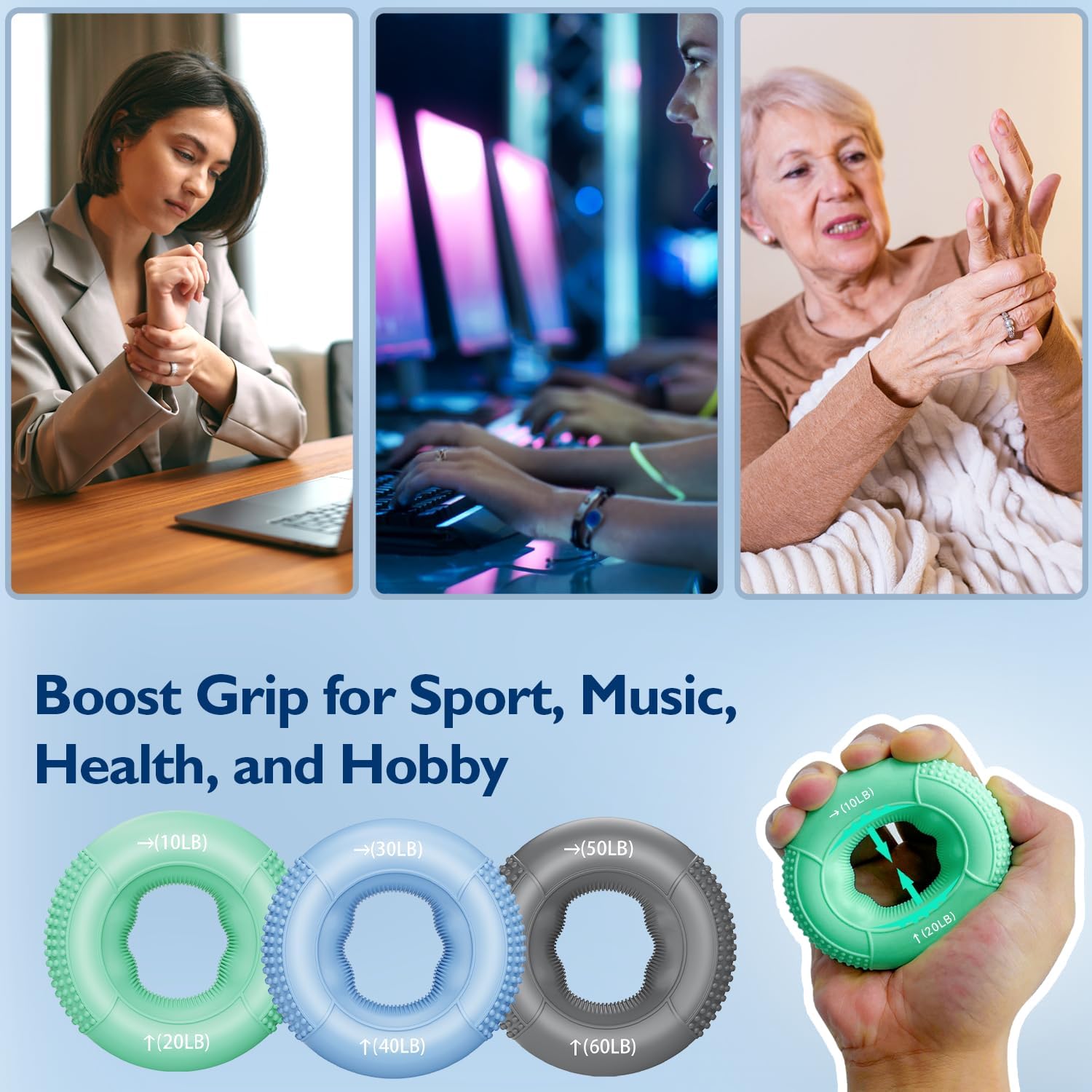 Thumbnail 4 de FitBeast Grip Strength Trainer 9-piece kit 🏋