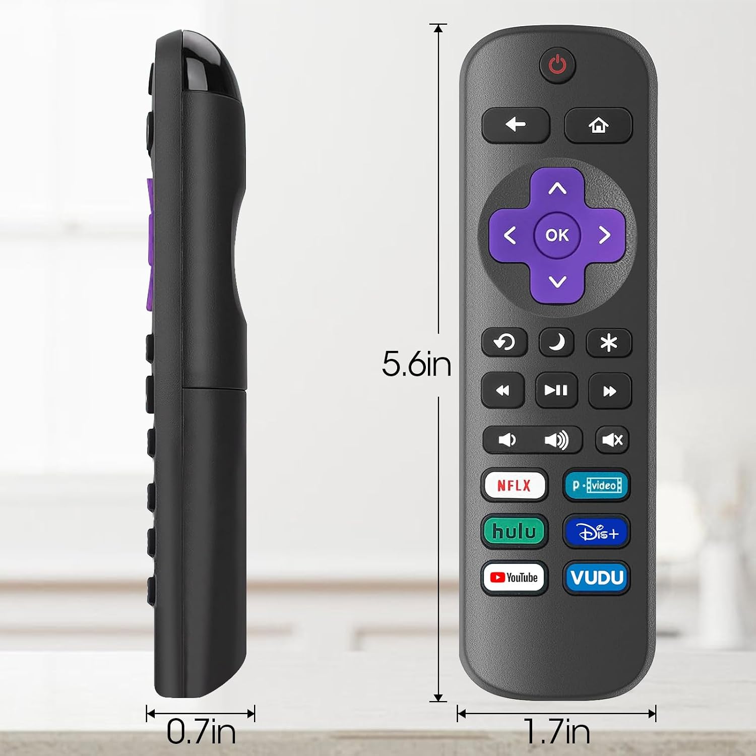 Detalle de 2 Pack Replacement Remote for Roku TV (TCL/Hisense/Onn/Sharp/Philips) – Not for Roku Sticks/Boxes