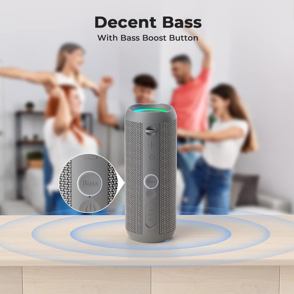 Detalle 2 de RIENOK Bluetooth Speaker 30W (IP67) with Dual Pairing, Wireless Music, SD/AUX and RGB Lights