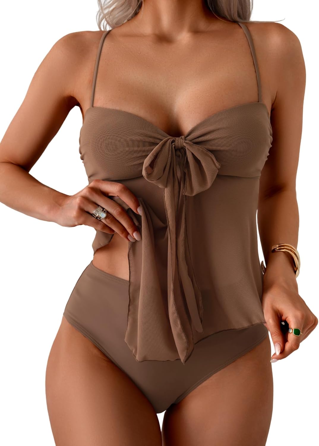 Thumbnail 6 de B2prity Tankini Swimsuits for Women with Tummy Control and Convertible Tie