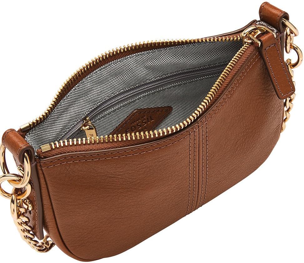 Detalle de Fossil Jolie : sac bandoulière en cuir ou daim marron pour femmes