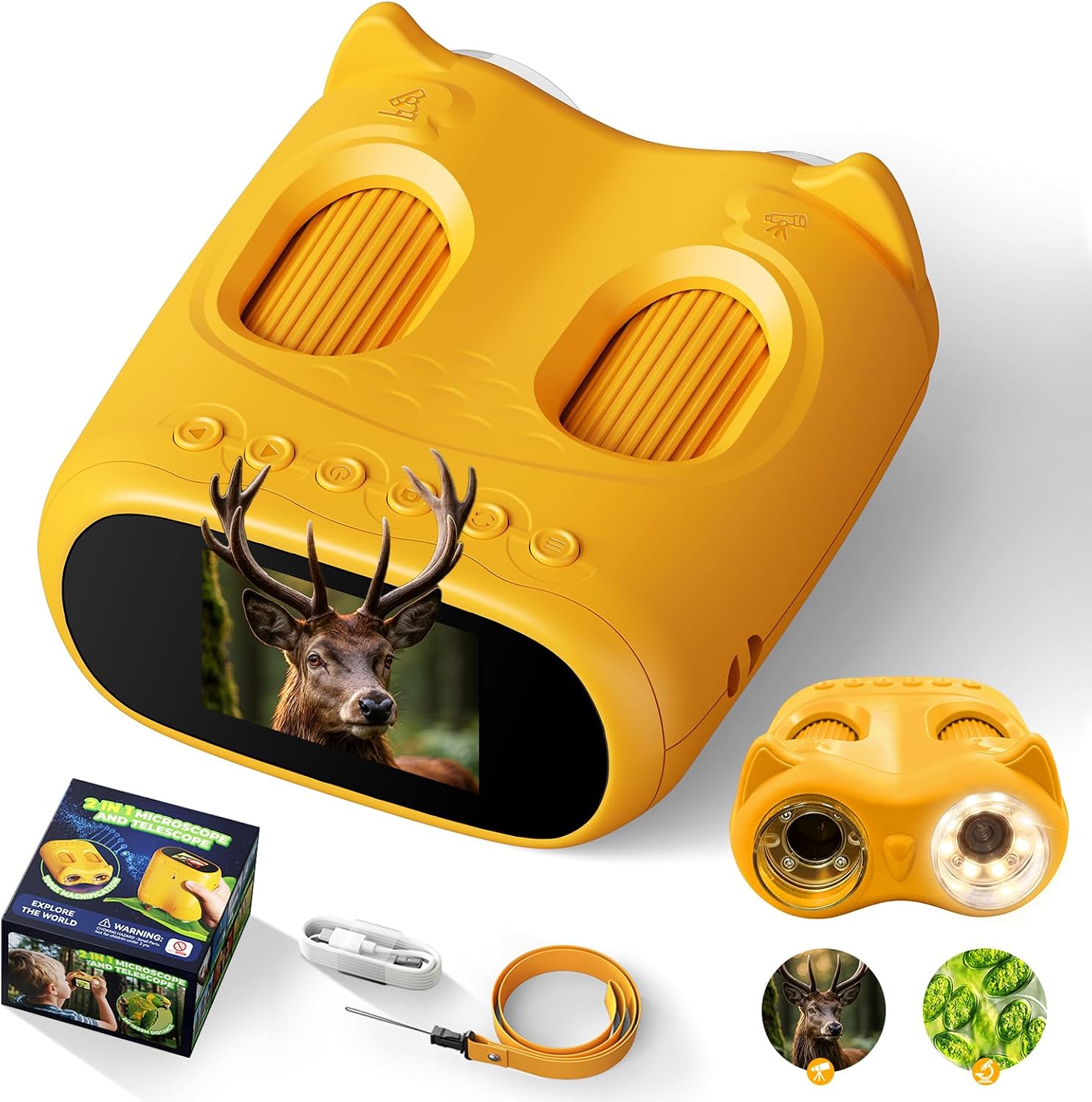 Detalle de ARNSSIEN 2 in 1 Microscopio Bambini e Telescopio: esplorazione digitale per bambini 3–12 anni