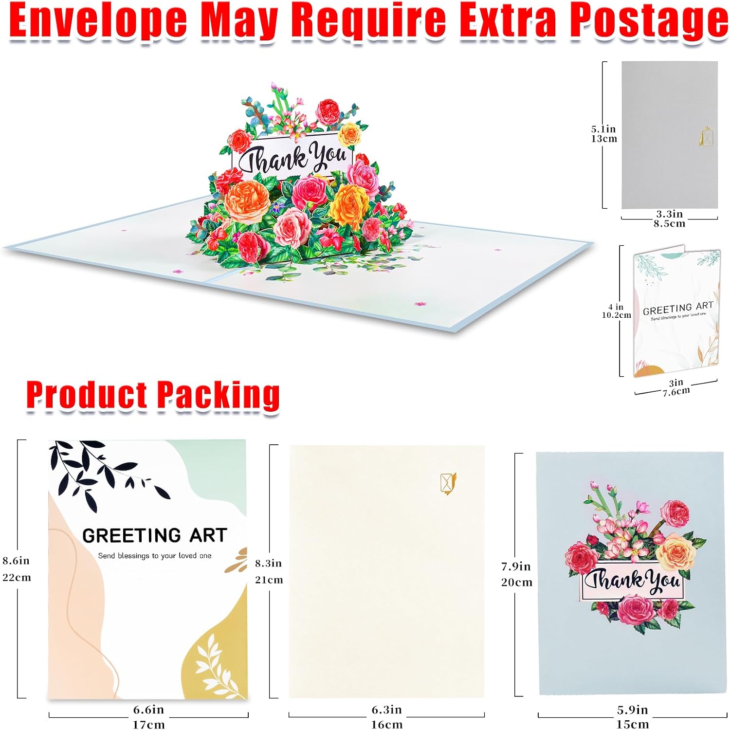 Detalle de GREETING ART1452180 3D Thank You Pop-Up Card with Laser-Cut Flowers