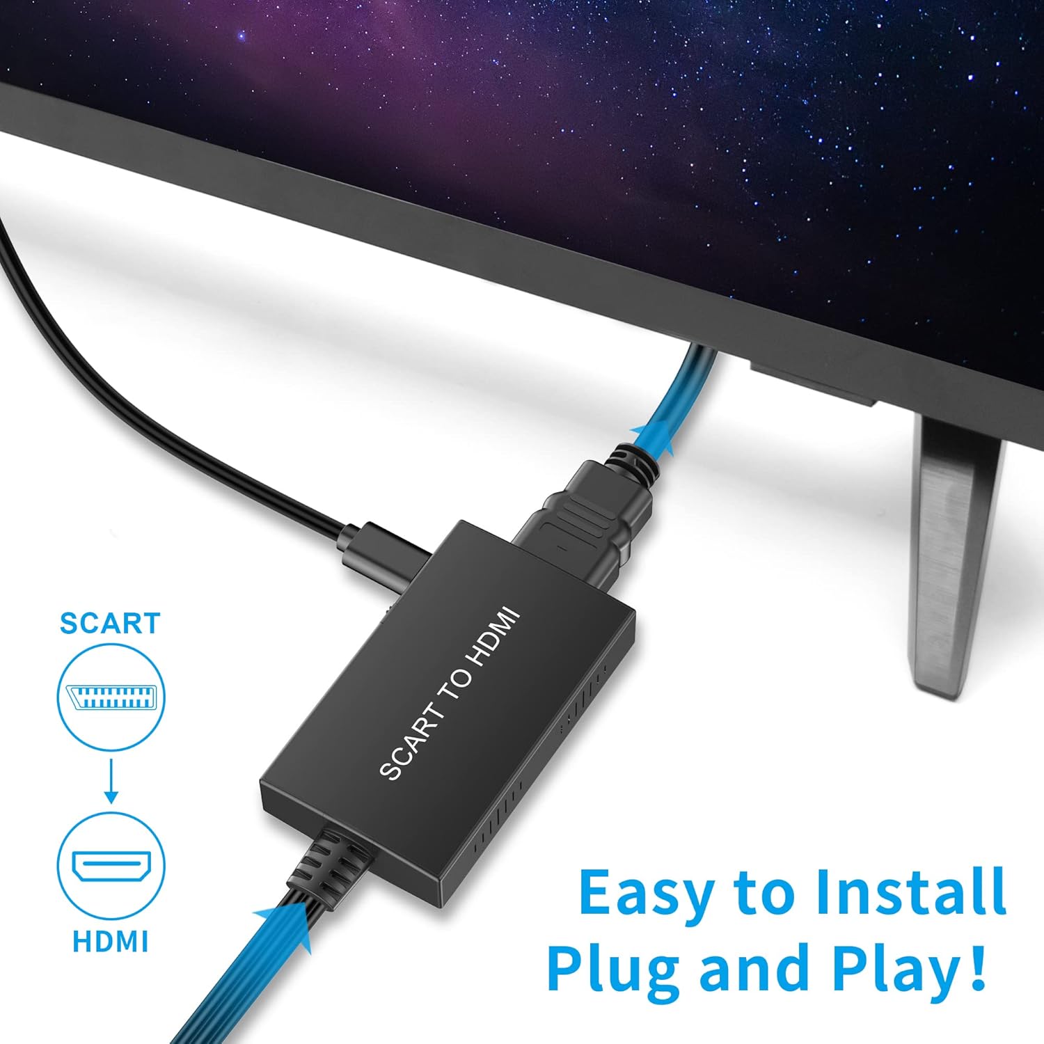 Thumbnail 2 de uhddadi Scart to HDMI Converter with HDMI Cable – HDMI output for analogue Scart devices