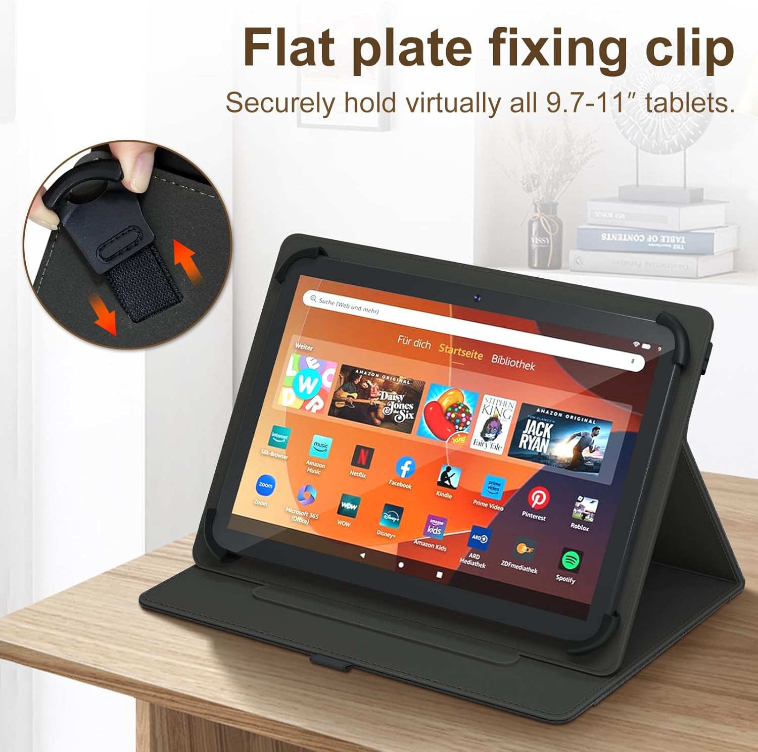 Thumbnail 4 de XunyLyee Universal tablet case for 9.6–11 inch Android tablets (black) with multi-angle stand