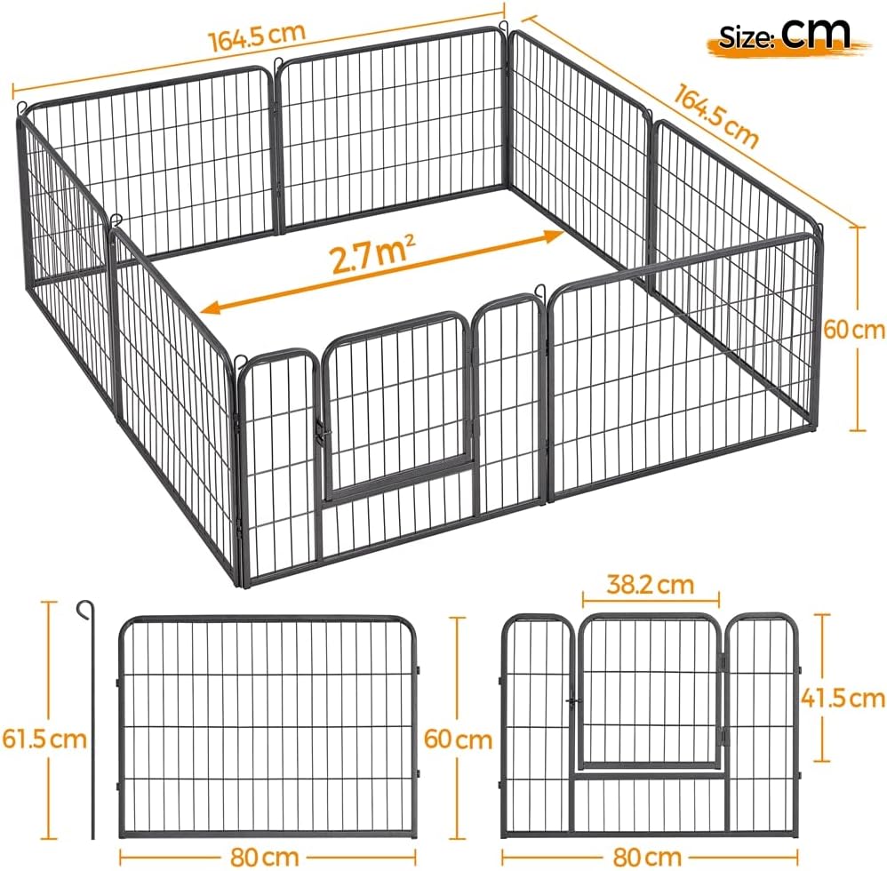 Thumbnail 6 de Yaheetech 8 Parque para Perro 80x60cm Vallas para Mascota