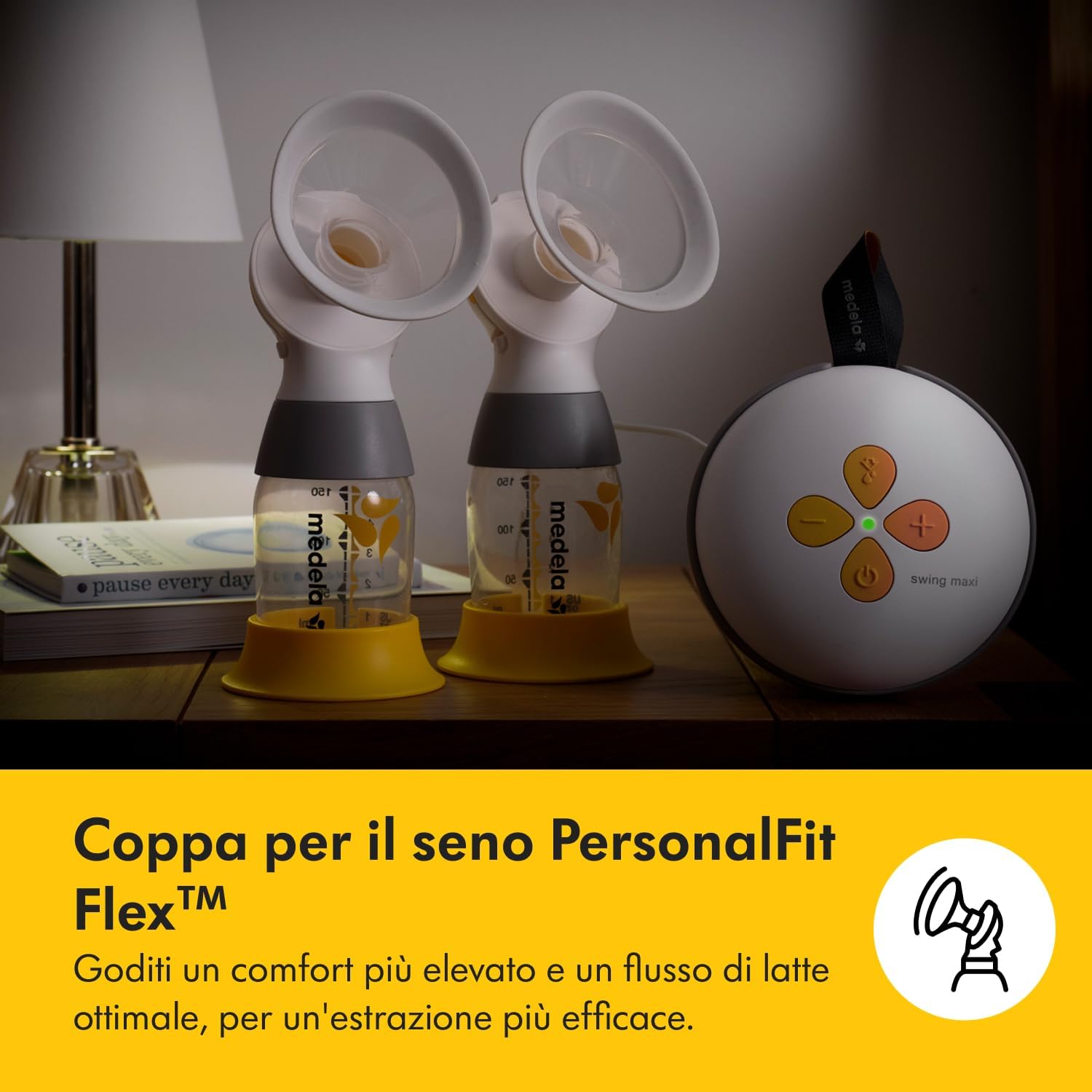 Thumbnail 5 de Swing Maxi Tiralatte Elettrico Doppio Medela: estrazione doppia comoda e adattabile