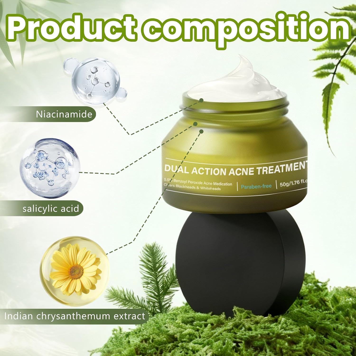Detalle de TULAMORIY anti-acne gezichtscrème 50 g voor acnegevoelige huid