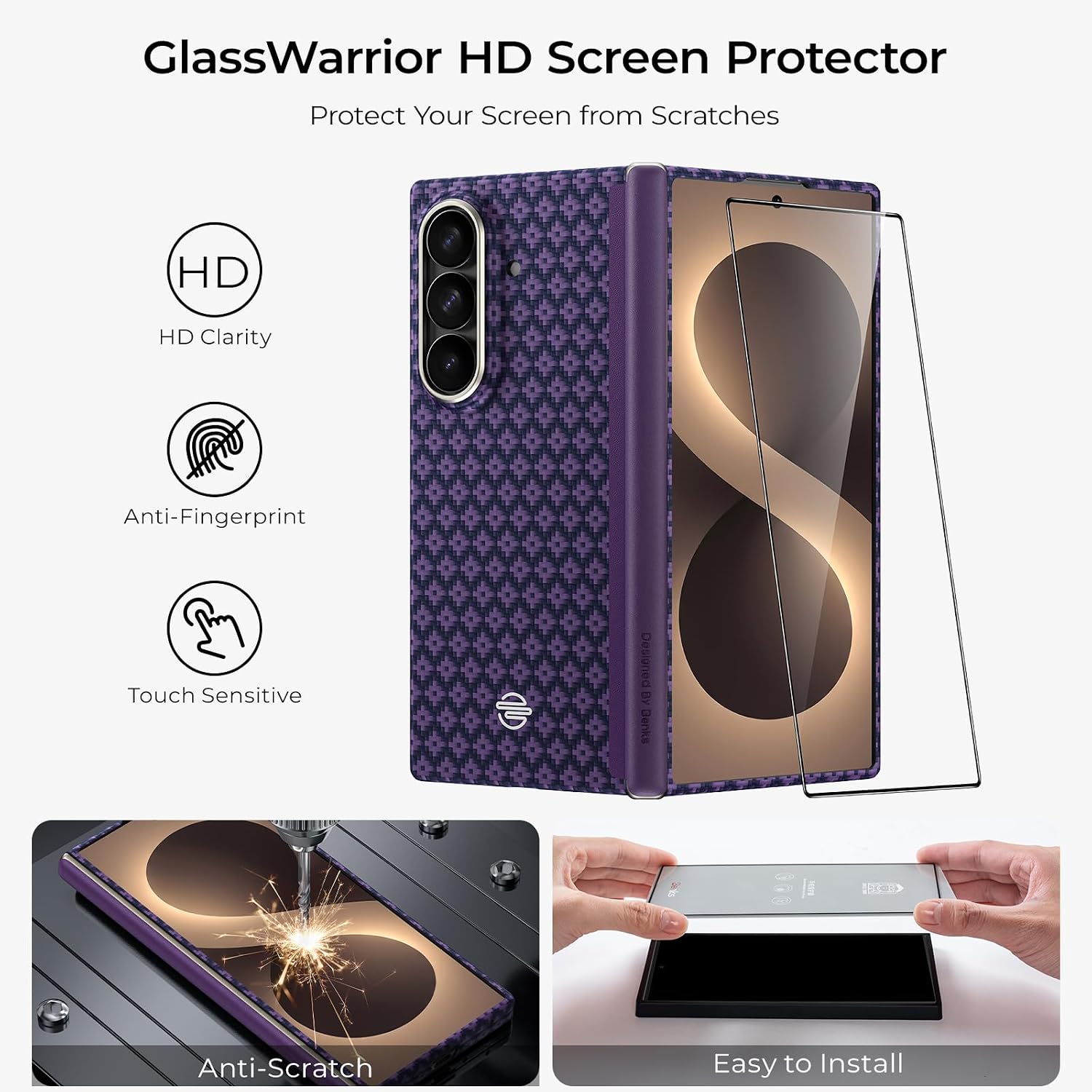 Detalle de BENKS ArmorGrid Air Grand Combo Case for Galaxy Z Fold 8 Ultra, Kevlar