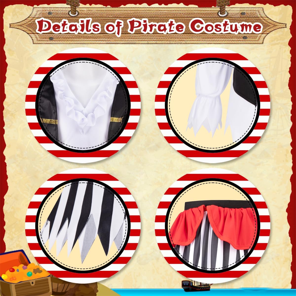 Thumbnail 2 de MELAND Pirate Costume Kids 3-10