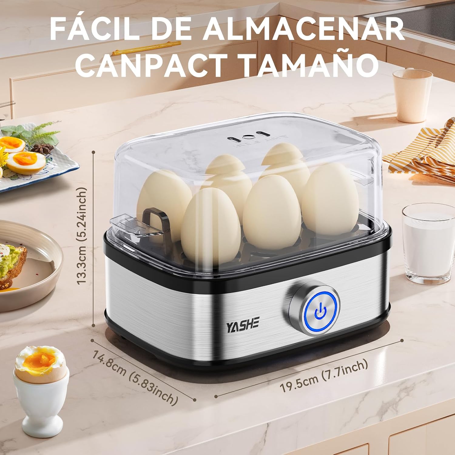 Thumbnail 6 de YASHE Cocedor de Huevos 400W 🍳 Fácil y Multifuncional