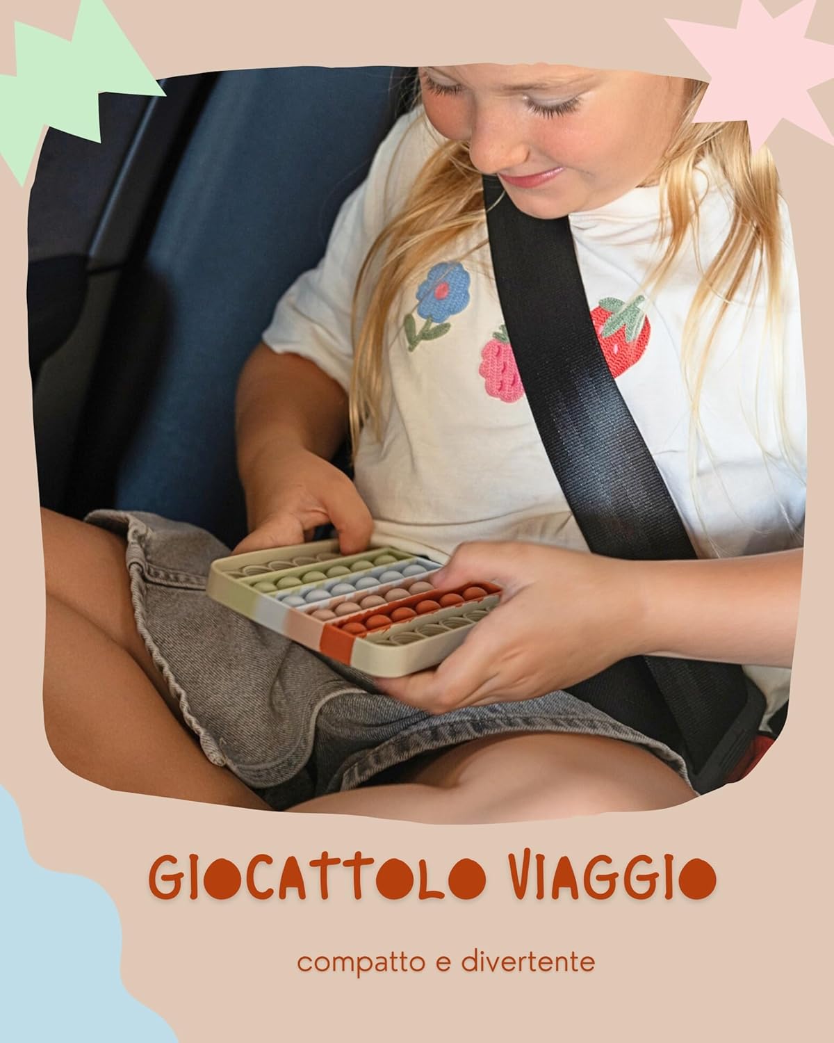 Detalle de Valino PopIt Quadrato a Colori Pastello (12 x 12 cm) – fidget antistress impermeabile per bambini e adulti