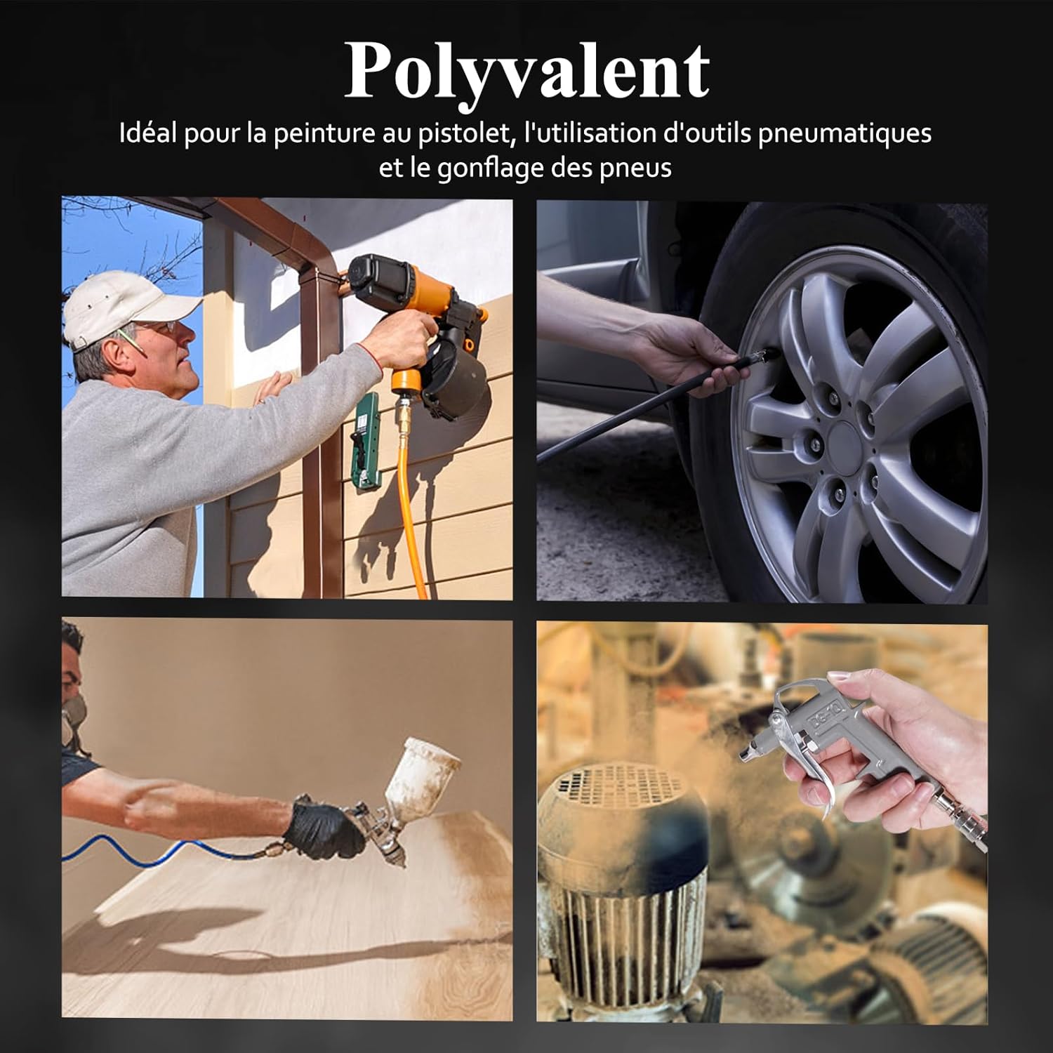 Thumbnail 6 de HYCHIKA compresseur à air silencieux 8 bar et cuve 24 L (sans huile) 1100 W max