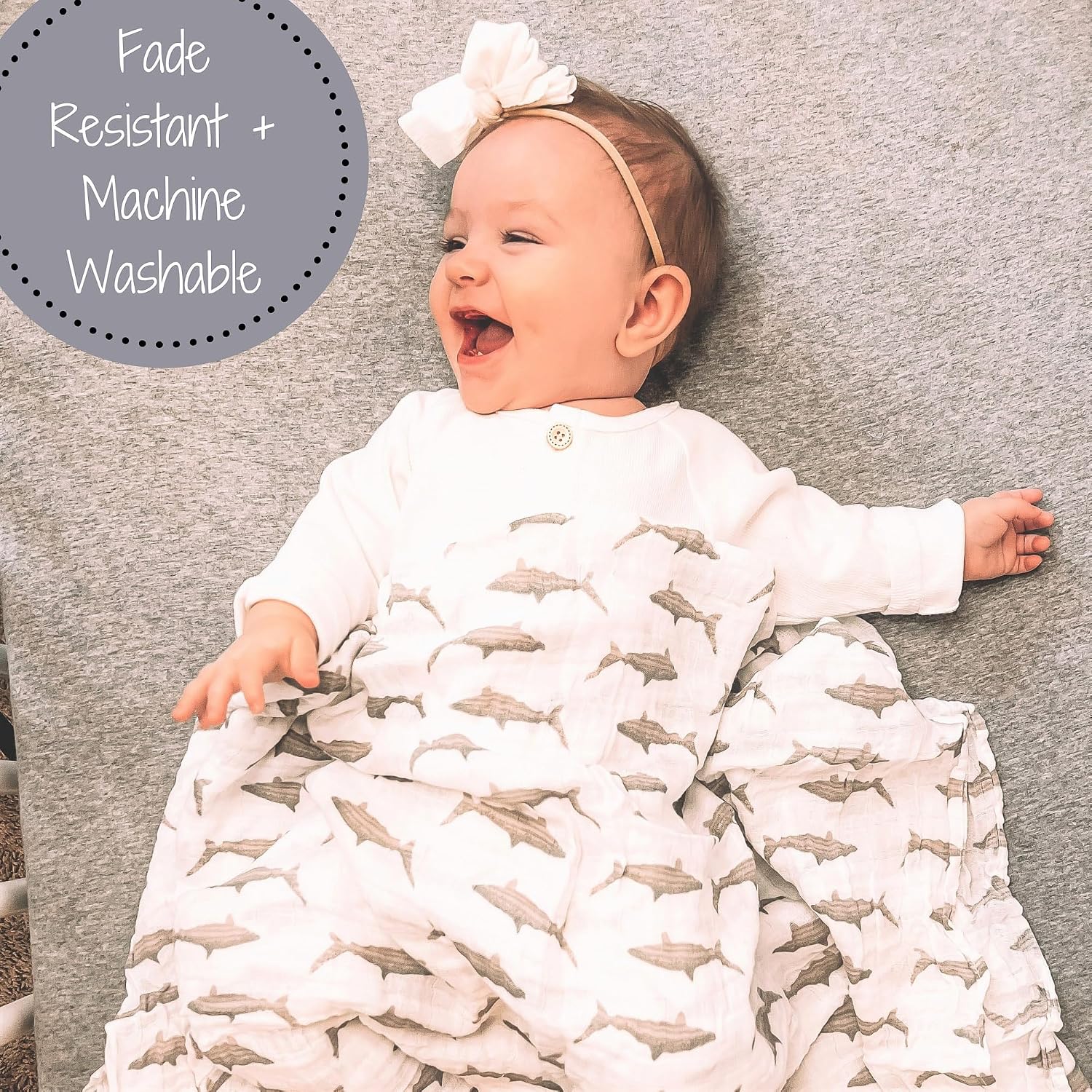 Detalle de LollyBanks Muslin Swaddle Blanket, 100% Organic Cotton