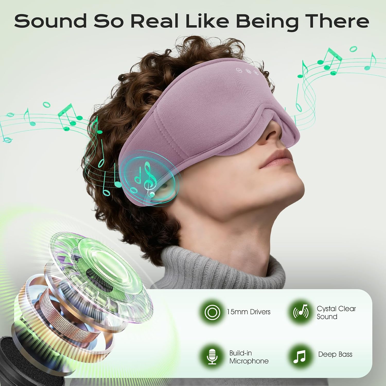 Thumbnail 5 de MUSICOZY Sleep Mask Headphones – Bamboo Cotton, Zero-Pressure Eye Mask with Bluetooth 5.4