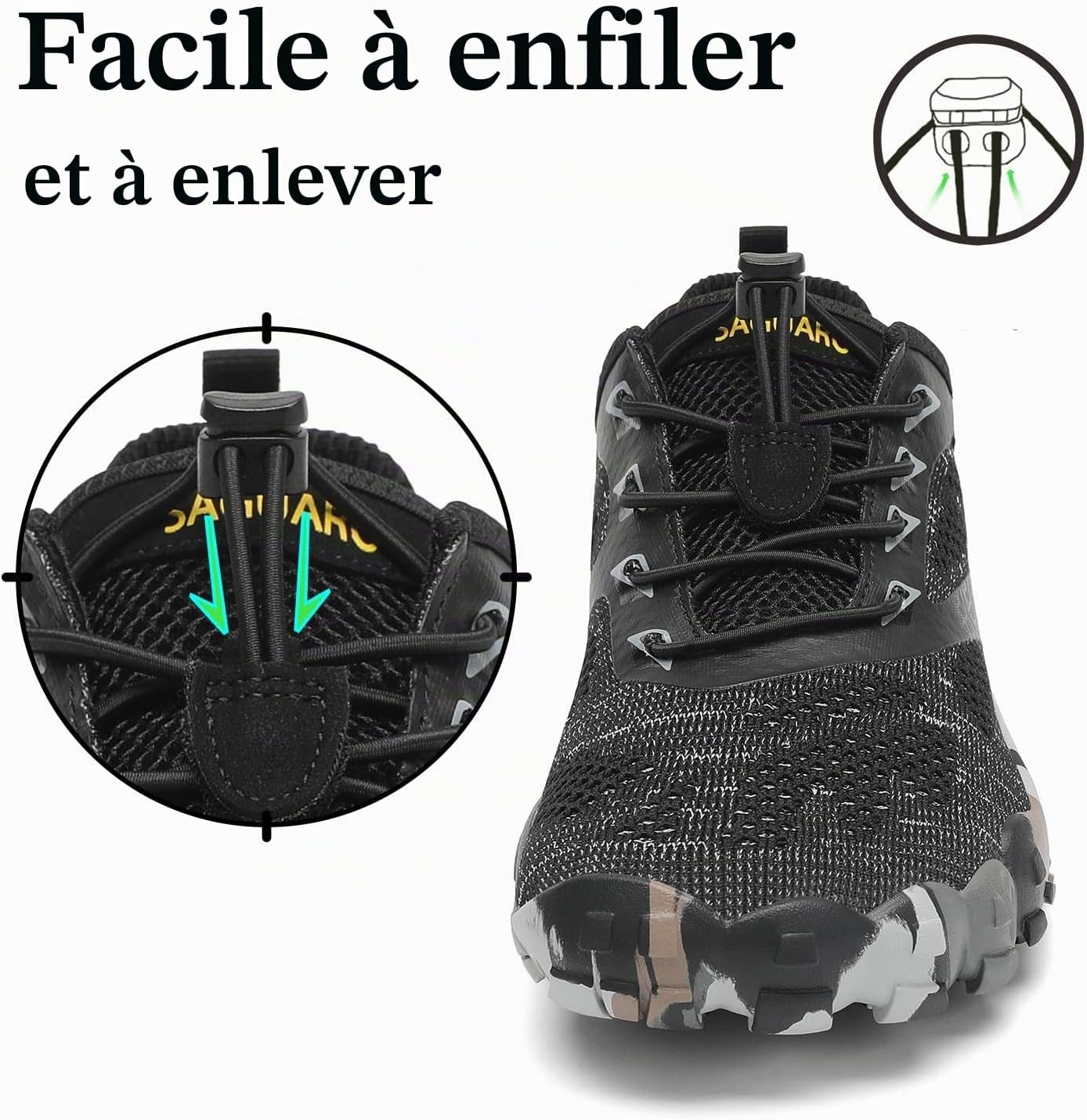 Detalle de SAGUARO Chaussures Minimalistes Barefoot – Légères, respirantes et zéro drop avec boîte à orteils large