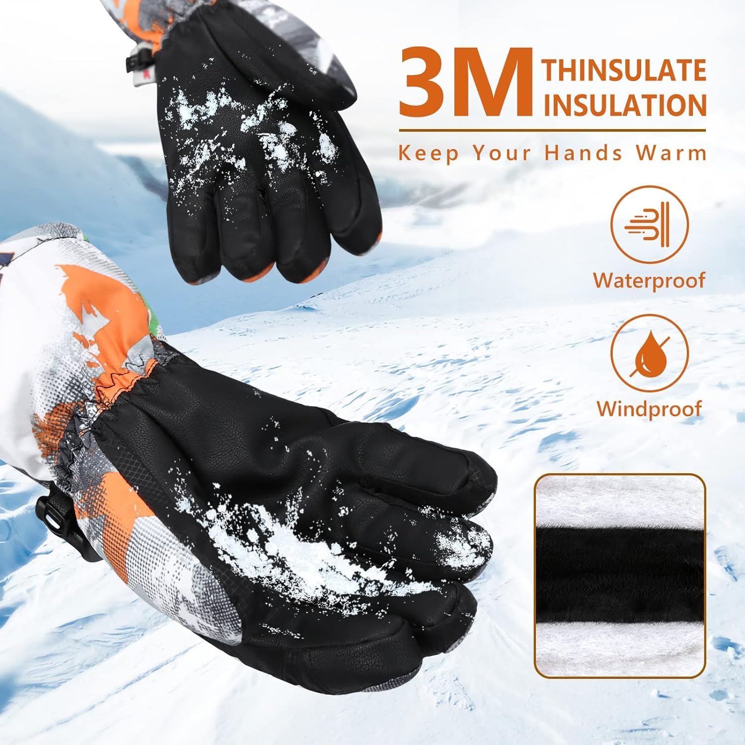 Detalle de Ski Gloves Warmest Waterproof Breathable — Unisex