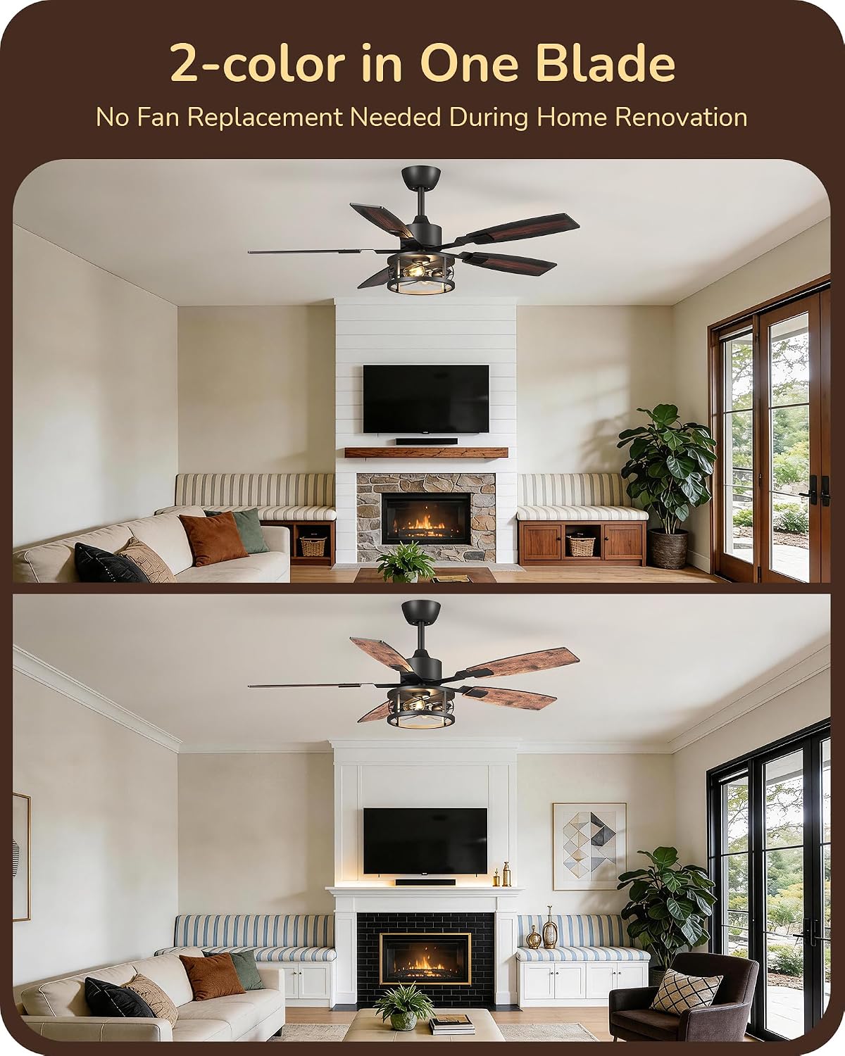 Thumbnail 6 de EDISHINE Ceiling Fan with Light 52