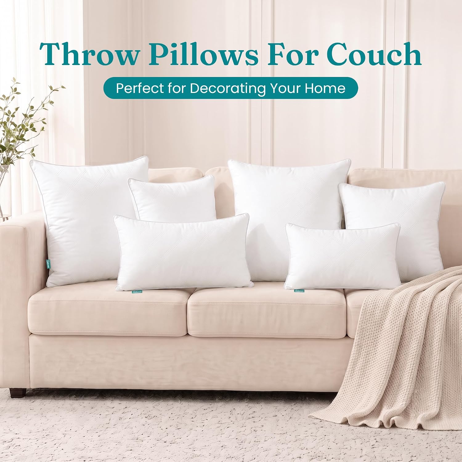 Detalle 2 de Oubonun Euro Pillow Inserts 28x28