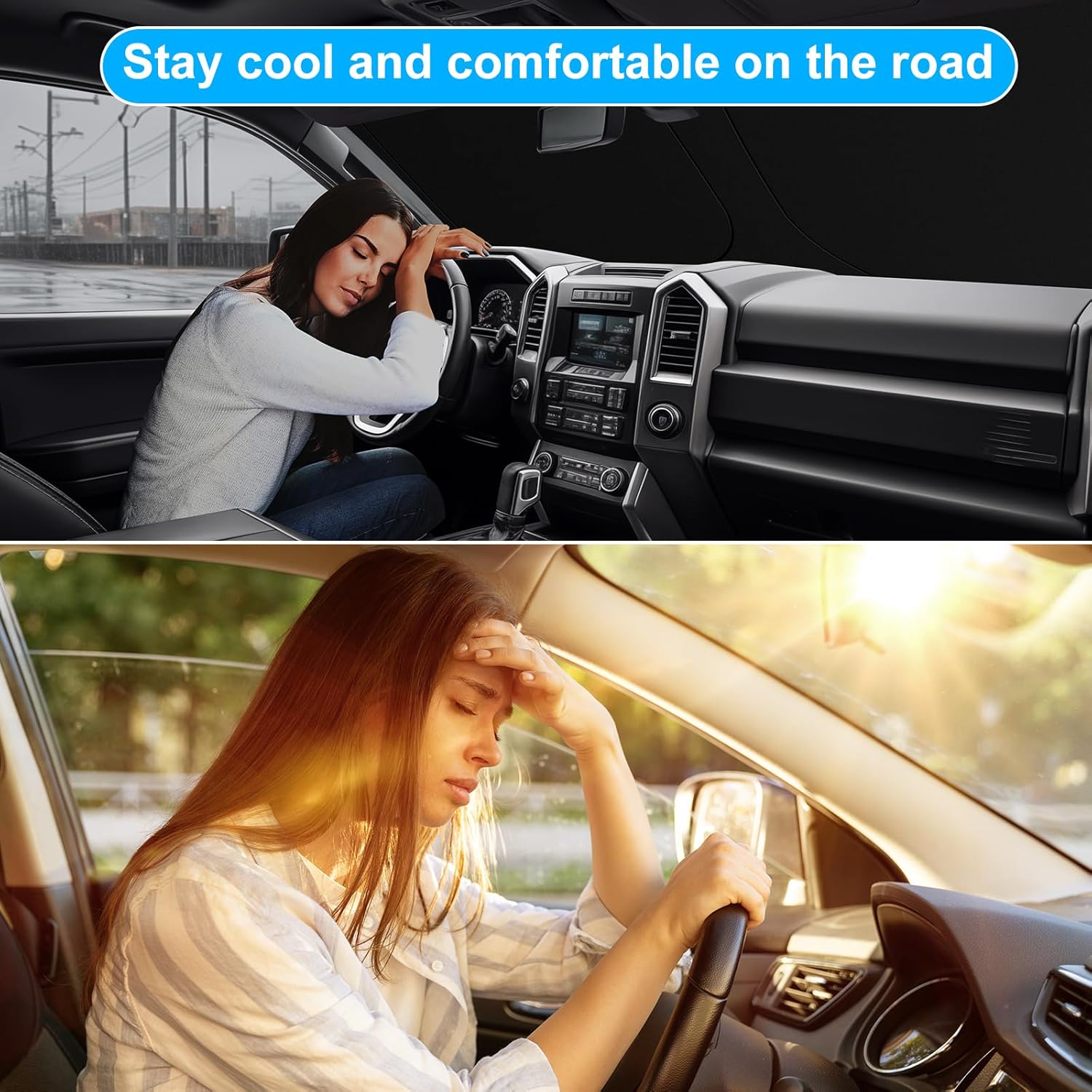 Thumbnail 3 de SHINEHOME Foldable Windshield Sun Shade for 2015-2020 & 2021-2026 Ford F-150 (Windshield Screen Cover)