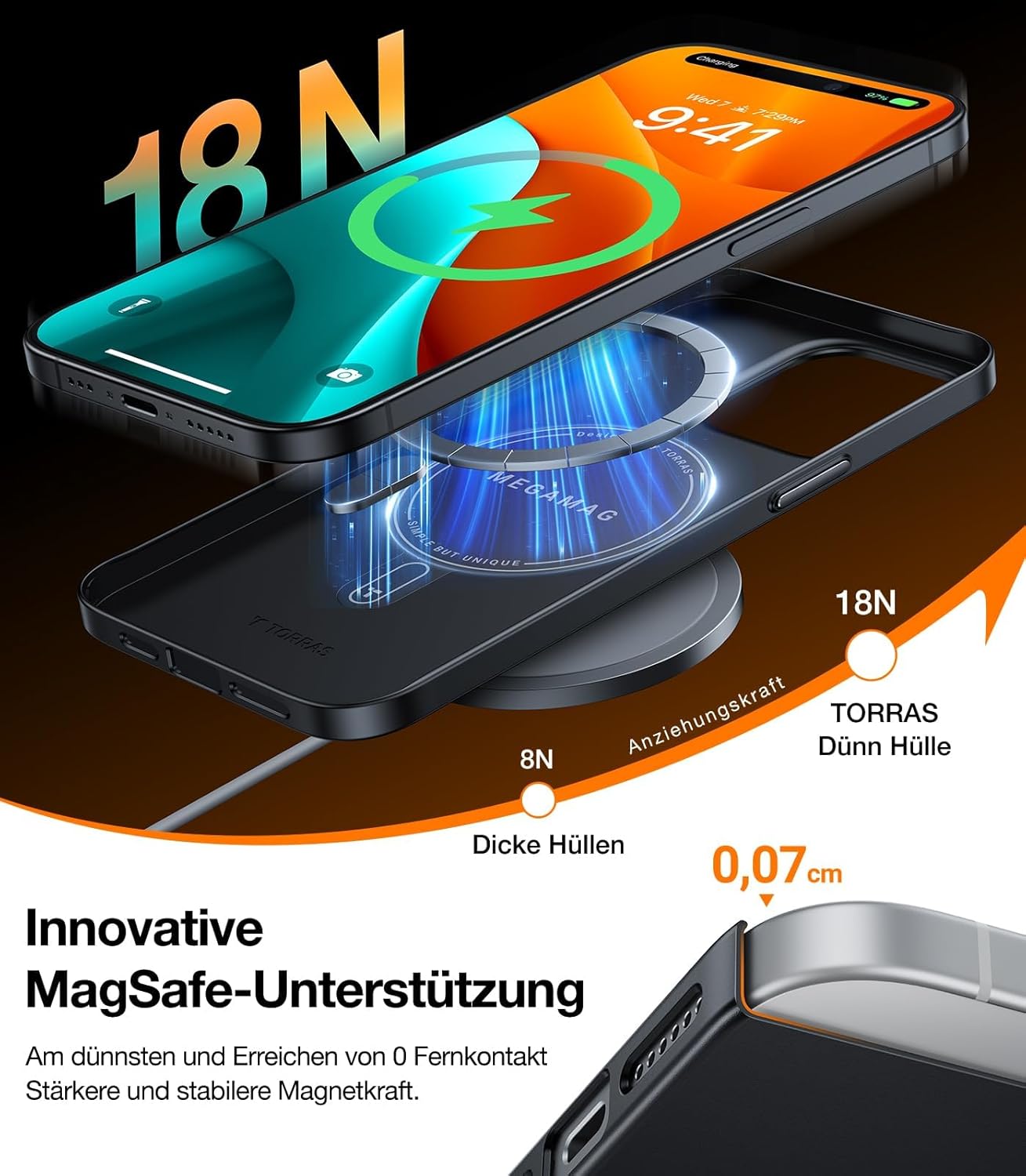 Thumbnail 4 de TORRAS Dr. Ultra Dünn: Ultra-schlanke iPhone 13/14 Hülle mit MagSafe – 0,07 cm Dicke, 20 g