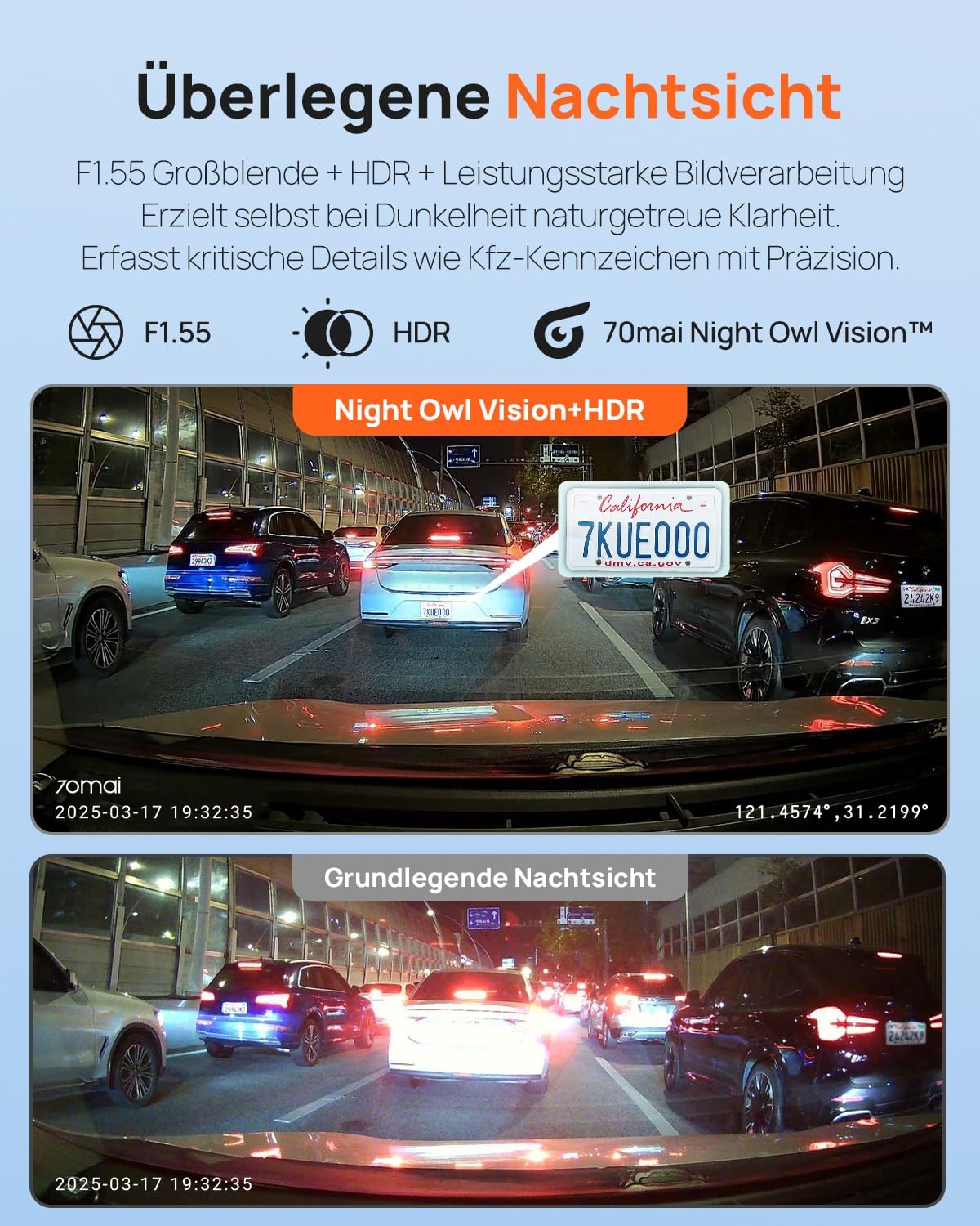 Detalle de 70mai A410 Dash Cam 2.5K vorne+hinten