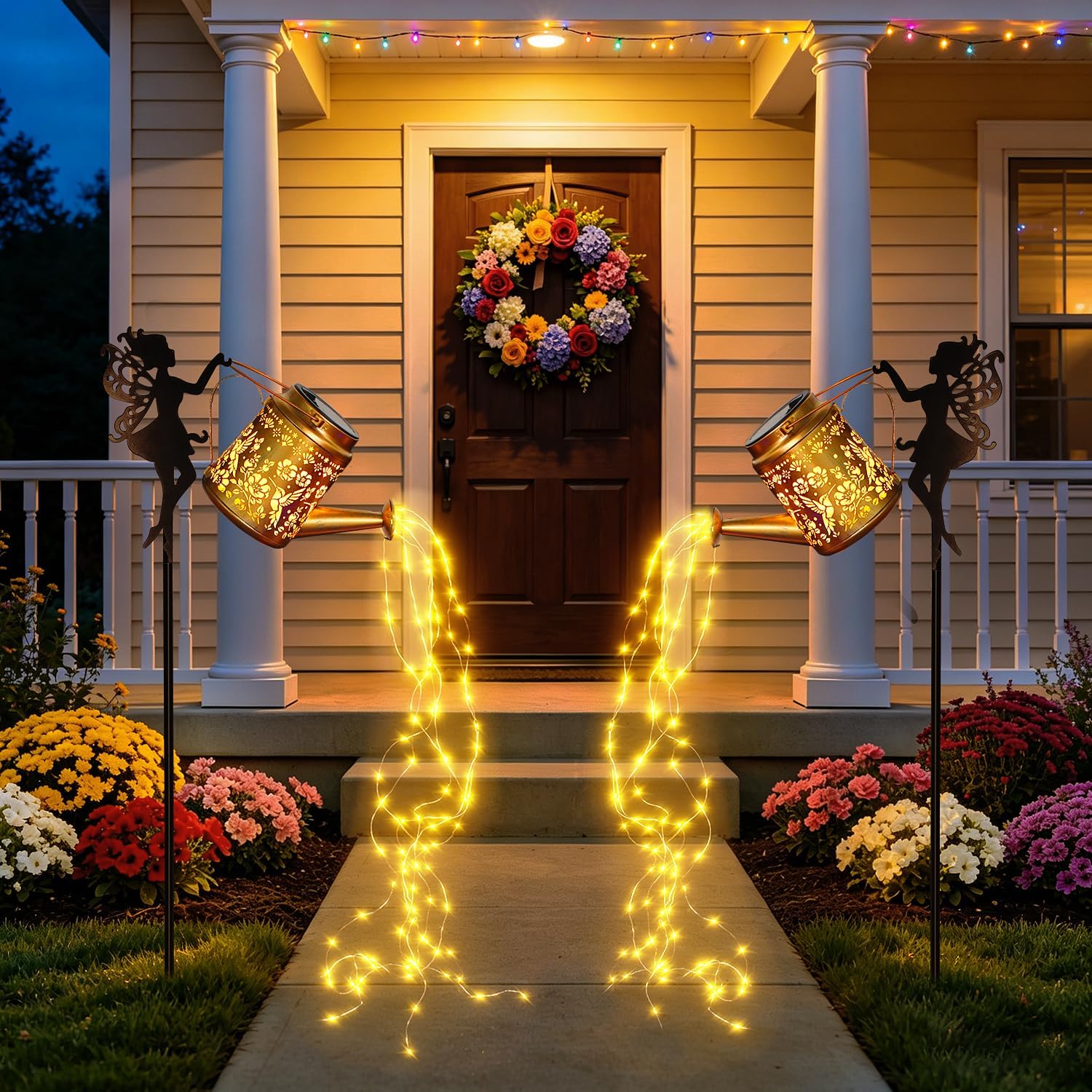 Thumbnail 6 de 2 Pack Solar Fairy Watering Can with Cascading Lights: Magnetic Night Garden Decor for Pathways