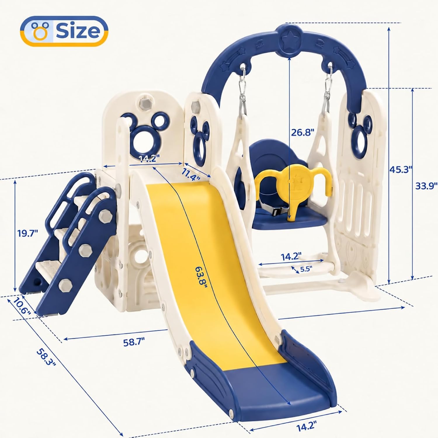Detalle de Toddler Slide and Swing Set, 7-in-1
