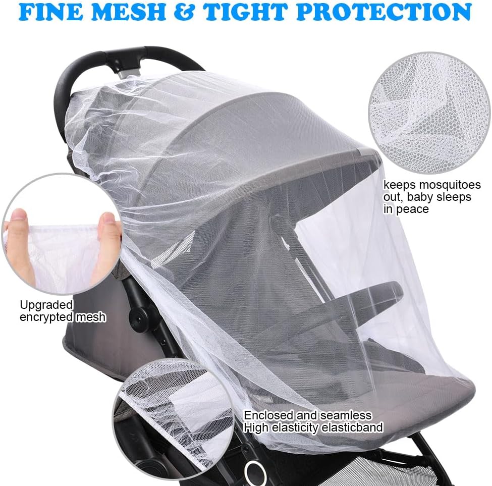 Detalle de Vicloon universeel insectennet voor kinderwagen en babybed, elastisch en wasbaar