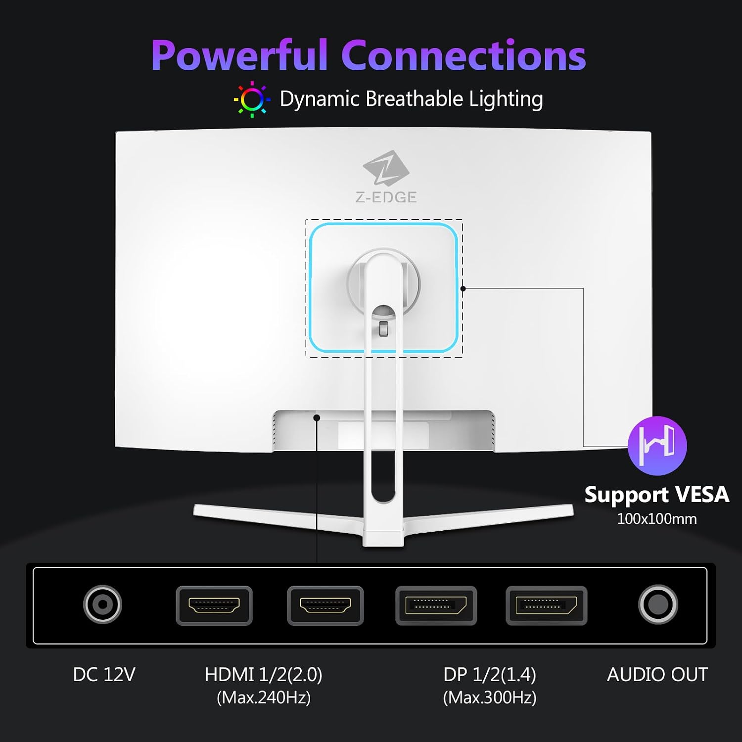 Thumbnail 4 de Z-Edge 27 Zoll Curved Gaming Monitor – 300 Hz DP / 240 Hz HDMI, 1 ms MPRT, VA 1080p