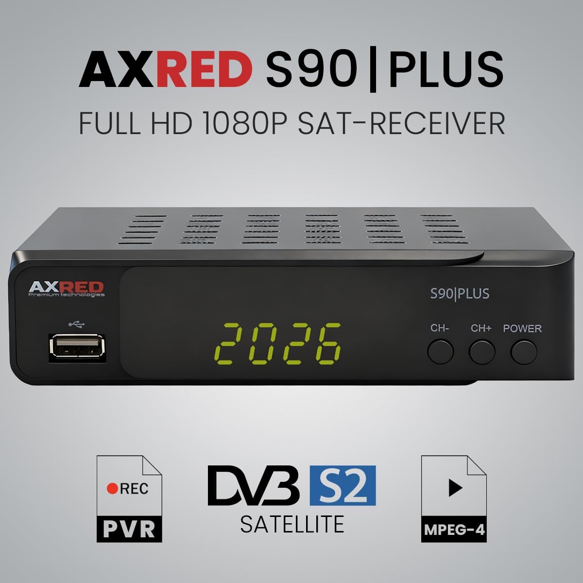 Thumbnail 2 de AXRED S90 Plus Satelliten-Receiver: HD-Receiver mit Aufnahmefunktion und Unicable-Unterstützung