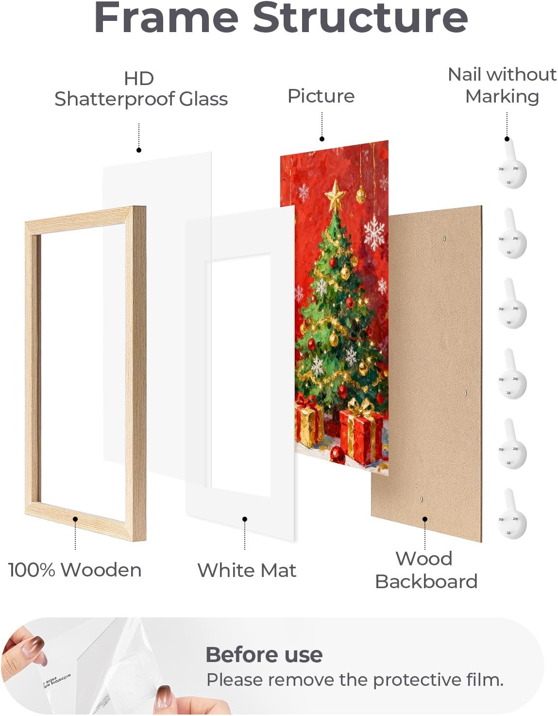 Thumbnail 2 de HOUSE DAY A3 Frame: Solid Wood A3 Picture Frame with Mount