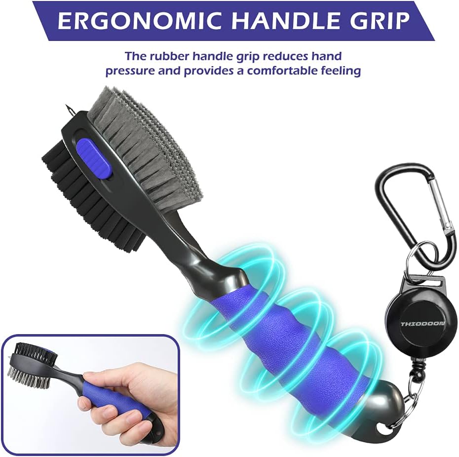 Thumbnail 4 de THIODOON 2-Pack Golf Club Brushes with Dual Bristles, Groove Cleaner and 2-ft Zipline