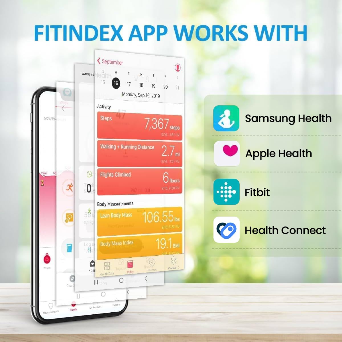 Detalle de FITINDEX Smart Scale, 13 Metrics
