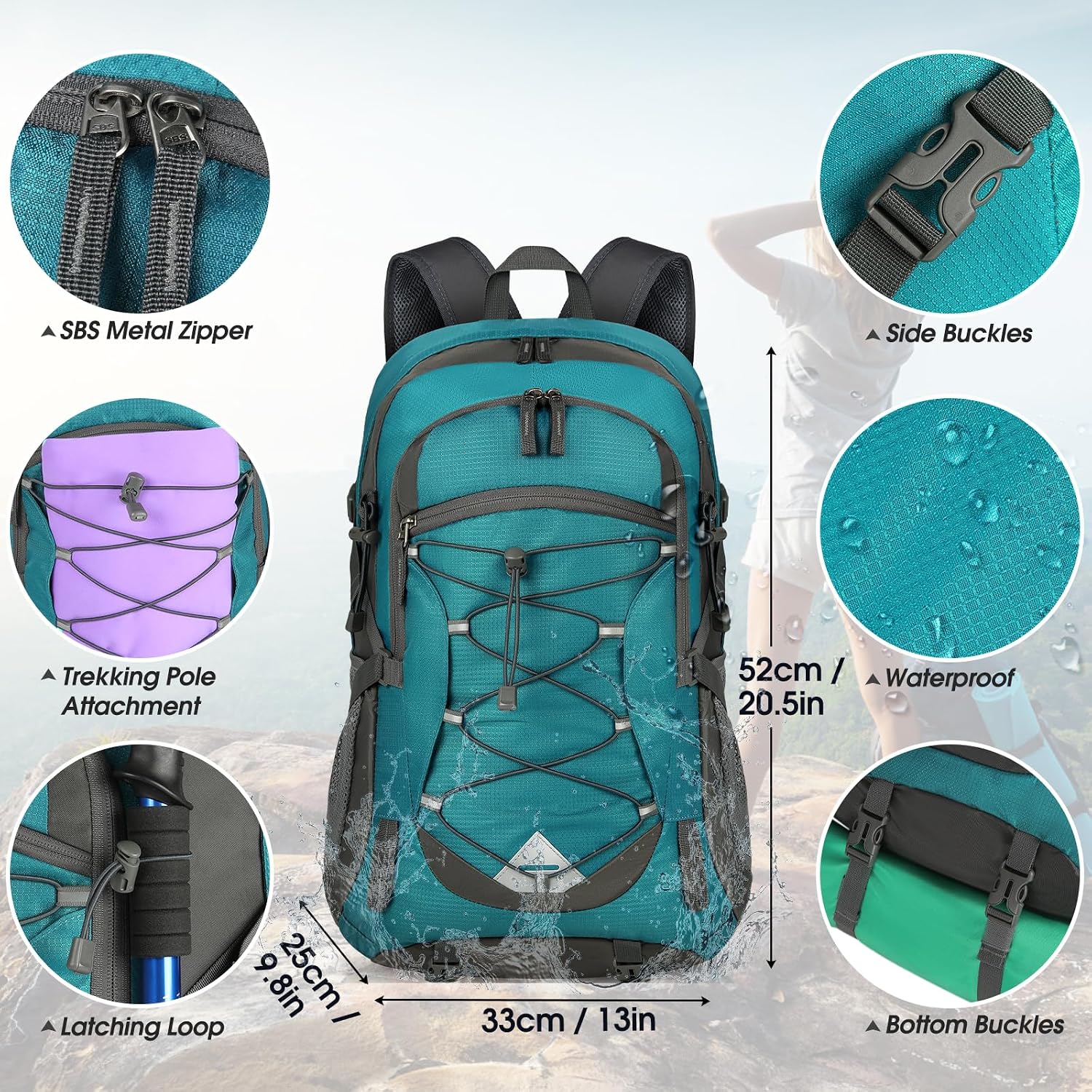 Thumbnail 3 de IGOLUMON 40L Wanderrucksack – wasserdicht, faltbar, leicht und vielseitig