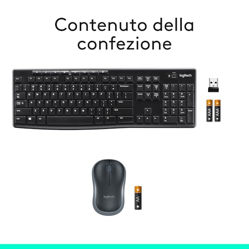 Thumbnail 10 de Logitech MK270 Combo tastiera e mouse wireless, QWERTY italiano, 8 tasti multimediali