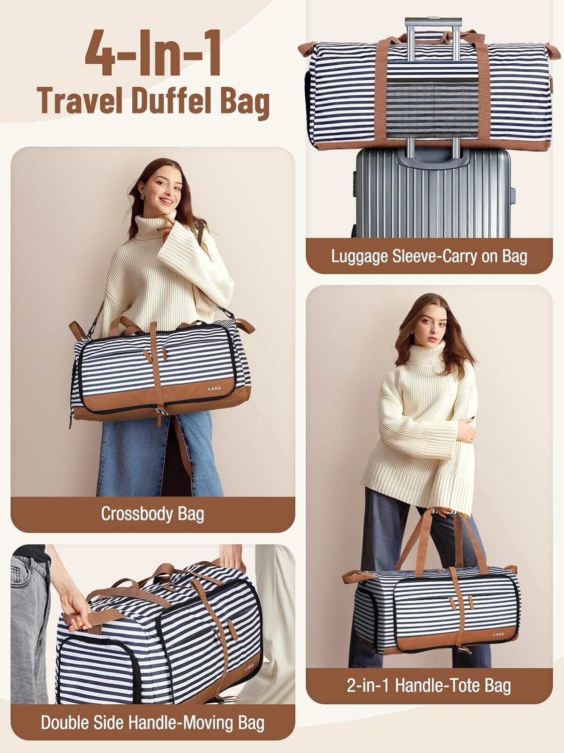 Thumbnail 4 de Lekesky Large Foldable Duffel Bag 80L