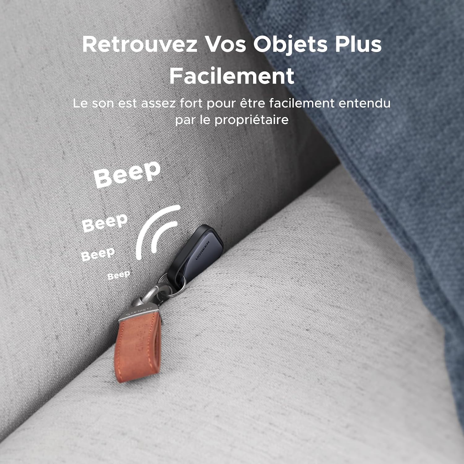 Detalle de UGREEN FineTrack Smart Finder Tag - Traceur Bluetooth Find My pour iOS (2 ans, batterie remplaçable)