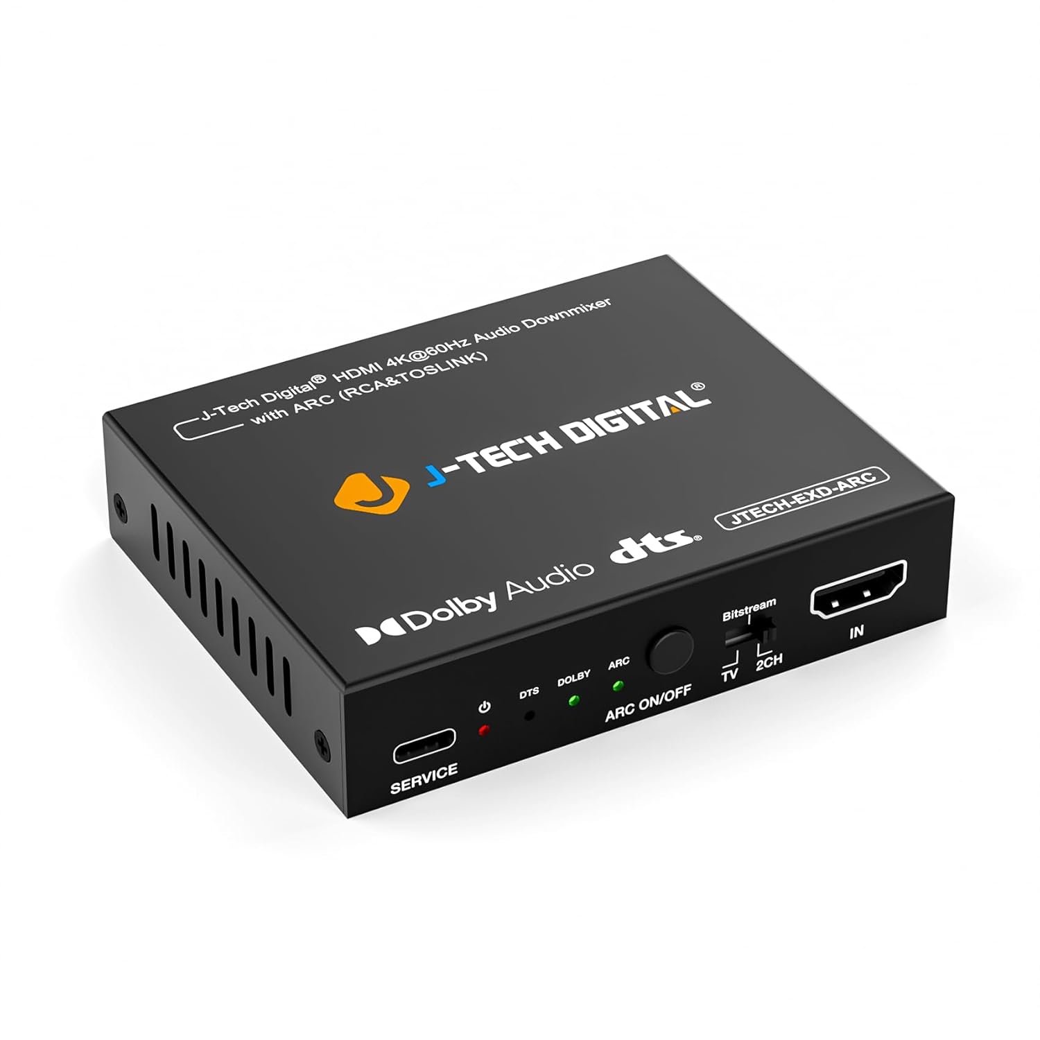Detalle de J-Tech Digital HDMI Audio Extractor 4K 60Hz with ARC: HDMI to Optical & RCA Converter (JTECH-EXD-ARC)